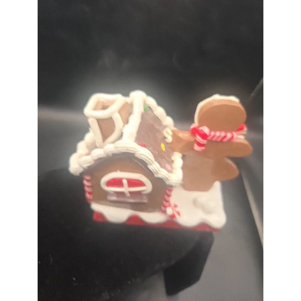 Gingerbread House w Gingerbread Girl Christmas Stocking  Hanger  Cast Iron Base